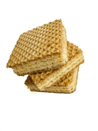 cream wafers isolatedの写真素材