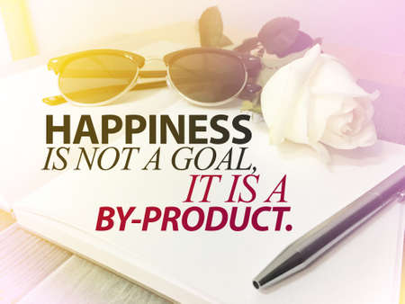 Inspirational quote on blurred background.happiness concept.の写真素材