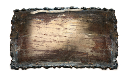 Steel signs on white background (Steel welding)の写真素材