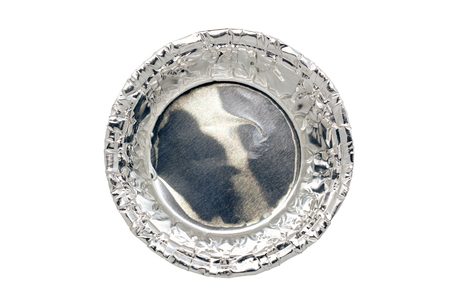 empty cupcake isolated top view on white with clipping pathの写真素材