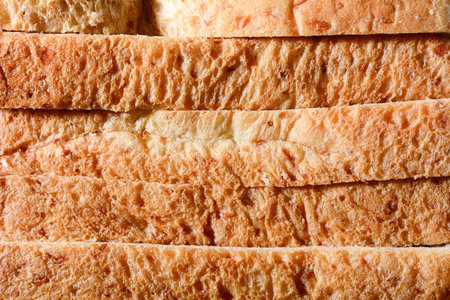 Closeup for sliced whole wheat bread texture background