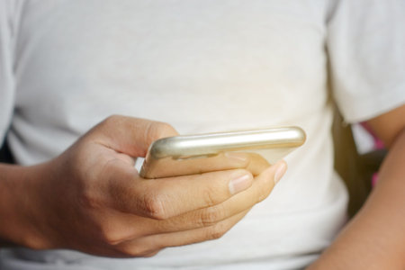 Man using smartphone - Closeup