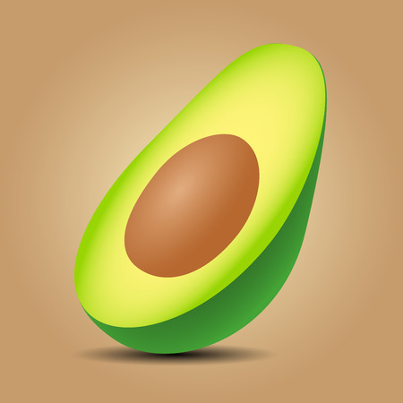 Avocado on a brown background - vectorのイラスト素材