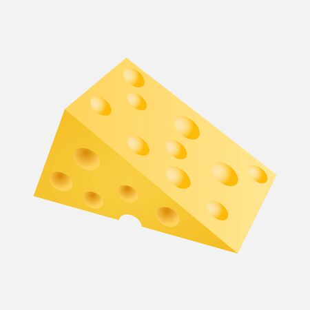 Piece of cheese isolated on a white background - vectorのイラスト素材