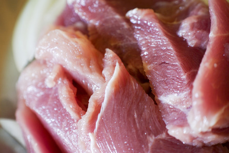 Fresh raw pork - closeupの写真素材