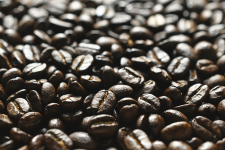 Roasted coffee beans, closeupの写真素材