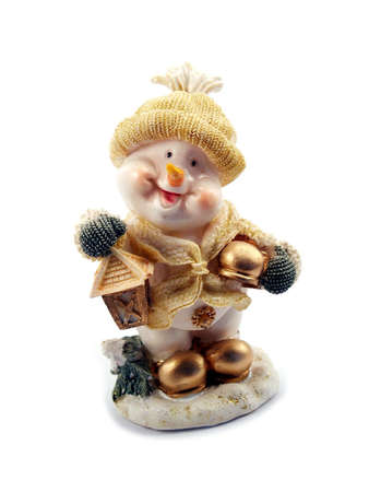 Snowman on white backgroundの写真素材