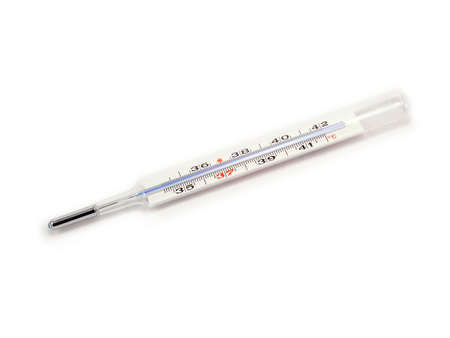 Thermometer on white background no.1の写真素材