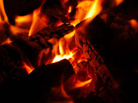 Hot burning flame ember isolatedの写真素材