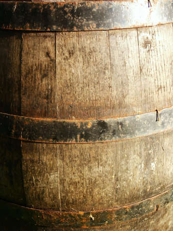 Old rusty wood barrel detail. Wine barrelの写真素材