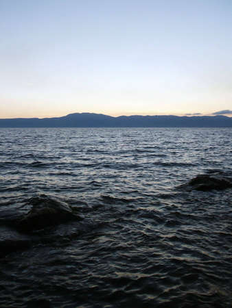 Sunset on adriatic sea during summer sunsetの写真素材