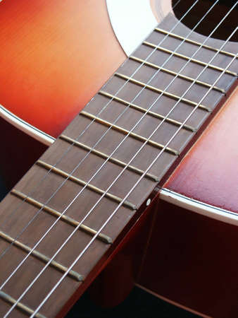 Acoustic guitar detail. Macro. Close up.の写真素材