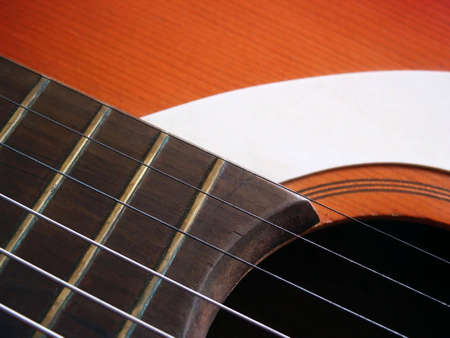Acoustic guitar detail. Macro. Close up.の写真素材