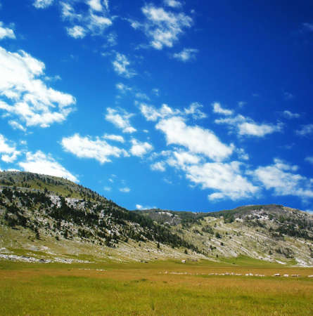 Dinara mountain over blue clouds 4. South Croatiaの写真素材