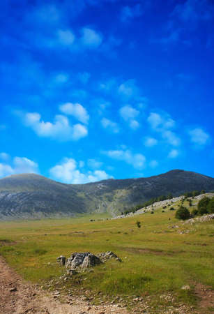 Dinara mountain over blue clouds 5. South Croatiaの写真素材
