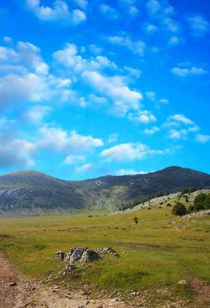 Dinara mountain over blue clouds 6. South Croatiaの写真素材