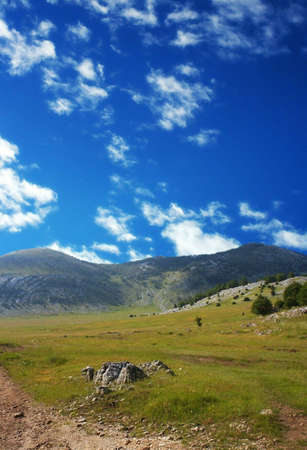Dinara mountain over blue clouds 10. South Croatiaの写真素材