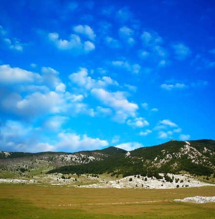 Dinara mountain over blue clouds 11. South Croatiaの写真素材