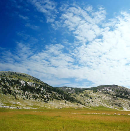 Dinara mountain over blue clouds 11. South Croatiaの写真素材