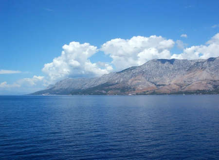 Biokovo mountain reflection in adriatic sea 1の写真素材