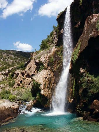 Krcic waterfall in south Croatia, near Kninの写真素材