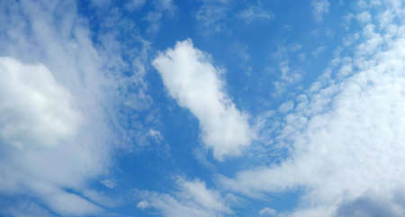 Beautiful summer clouds on blue skyの写真素材