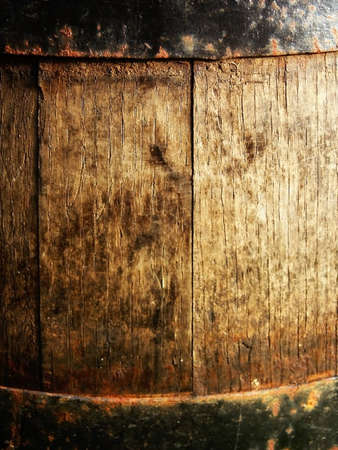 Old rusty wood barrel detail. Wine barrelの写真素材