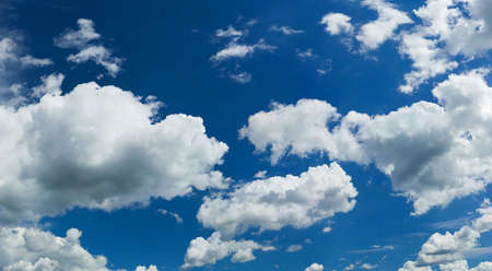 White summer clouds on blue sky sceneの写真素材