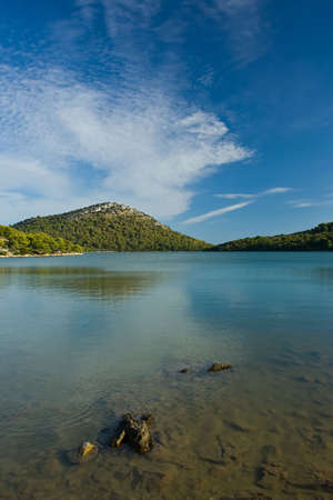 Freshwater lake on Adriatic sea islandの写真素材