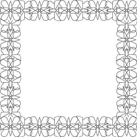 Square frame of butterfly figures in combinatorics style on a white backgroundのイラスト素材