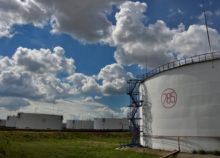 Equipment of Industrial Enterprise - refinery and chemical plant: vessels, pipes