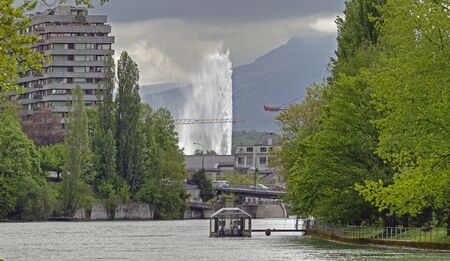 Rhone Leaving Genevaの写真素材