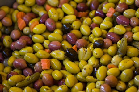 Olives close-up, natural background の写真素材
