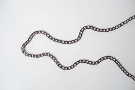 The silver chain is medium in size but looks solid. Chain designs are also popular in jewelry modelingの写真素材