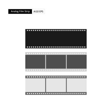 35mm analog film strip, light sensitive media technology for recording photography and videography.のイラスト素材
