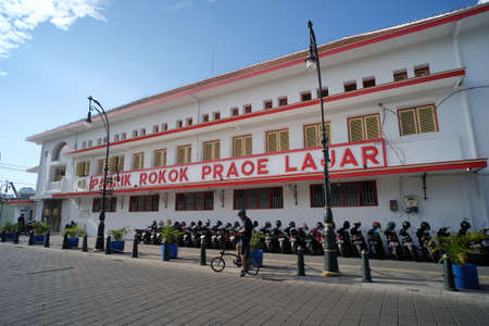 Semarang, Indonesia, Sept 19, 2020. The antique building of the Praoe Lajar cigarette factory is still well maintained and is located in the Kota Lama cultural heritage complex.のeditorial素材