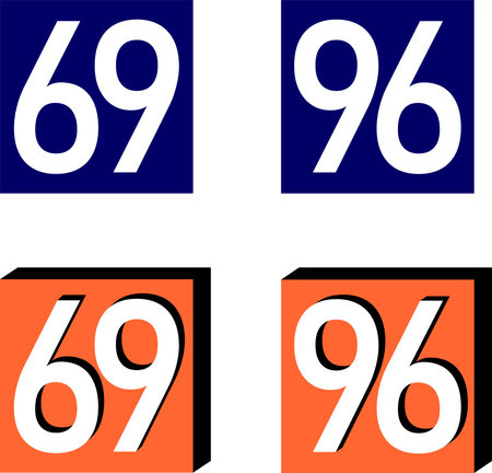 Logo 69 or 96. Two symbolic numbers that are often paired to create a certain aesthetic or meaning
