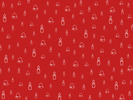 Bell and candle pattern motifs. Symbol for the celebration of the holy night in Christians