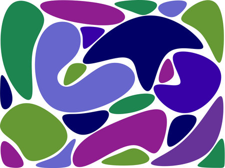 Oval shape variations with cold abstract colorsのイラスト素材