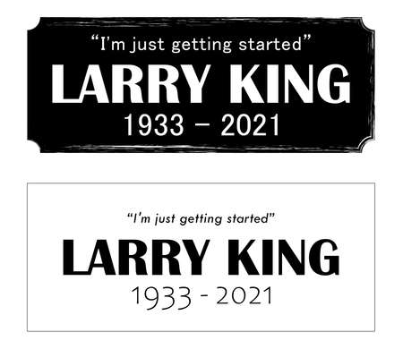 A condolence design for the communications expert or broadcast star who died at age 87, Larry King.のイラスト素材