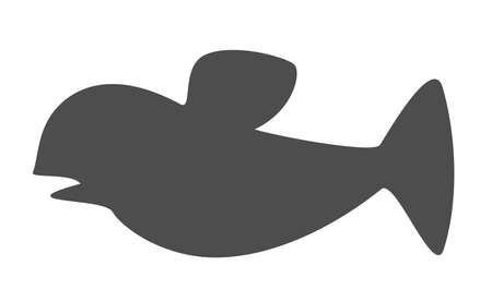 Silhouette of a whale or dolphin, a giant animal that lives in marine habitatsのイラスト素材