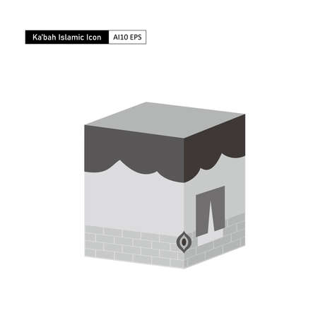 The Ka'bah, a box building which is also a symbol of the Qibla guide for Muslim prayers around the world.のイラスト素材