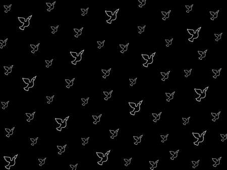 The repetitive pattern of the outline pigeon, a type of bird that is identified with a message of love, peace and hope.の写真素材