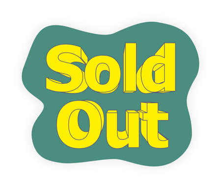 Writing SOLD OUT in yellow color with embossed font style.の写真素材