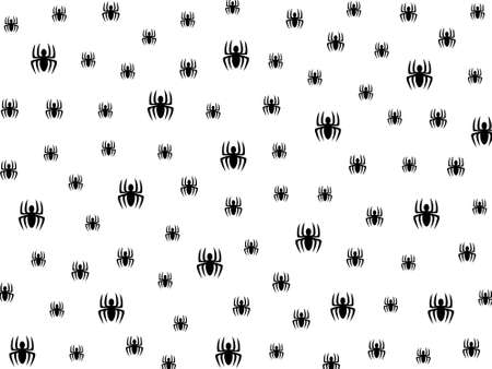 Spider silhouette motif isolated in white. Decorative elements for banner, poster, advertising and other print product design applicationsの写真素材