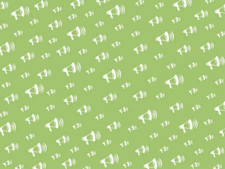 Flat design of megaphone icons in multitudes forming a pattern. The background motif can be used for themed designs to voice something, whether it is a struggle or an important announcementの写真素材