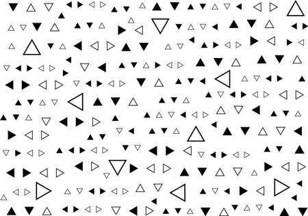 Random repeating triangle motif on white background. To be applied to the design of brochures, posters, banners, fabric printing or other graphic illustrationsの写真素材