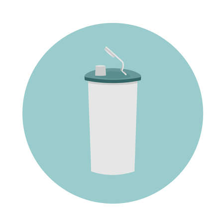 Tumbler icon design, portable drinking water holder for traveling. Icons can be used as campaign materials about the importance of avoiding single-use drink bottlesのイラスト素材