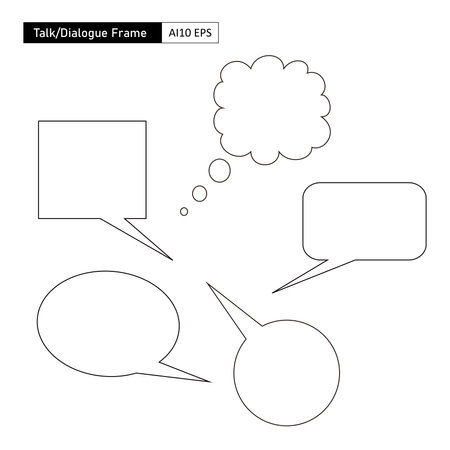 Dialogue frame variant, widely used as a dialogue template for a number of plays in pictorial story telling.のイラスト素材
