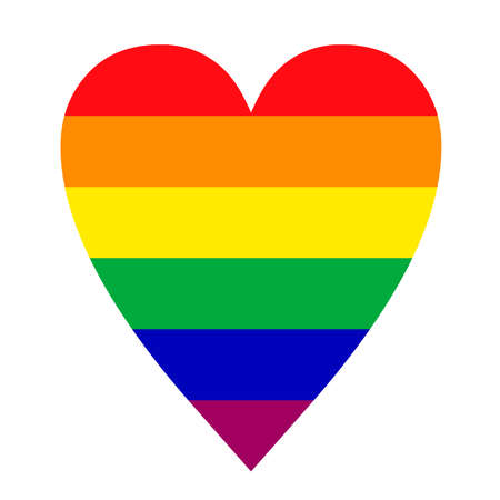 A heart shape with rainbow colors as a symbol of love for the world of LGBT.のイラスト素材